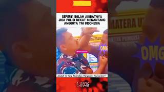 ANGGOTA POLISI TANTANG PRAJURIT TNI polisi polri tni tniad beritaterkini viralvideo shorts [upl. by Valenba733]