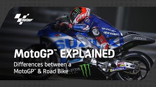 MotoGP Explained  Differences between a MotoGP amp Road Bike [upl. by Kcarb811]