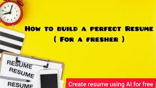 Resume Tips for Freshers Easy Steps amp Free Tools [upl. by Marilin]