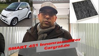 SMART 451 Innenraumfilter wechsel  Cabin Air Filter [upl. by Awjan]