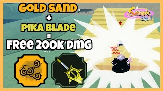 GOLD SAND  PIKA BLADE  BURST ONE SHOT COMBO in Shinobi Life 2 Competitive Gameplay  Shindo Life [upl. by Teemus]