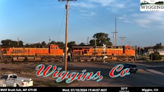 Wiggins CO  BNSF Brush Sub MP 47905  SouthWest RailCams LIVE [upl. by Aivull]