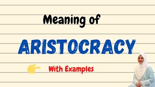 Daily vocabulary  Aristocracy Meaning  Vocabgram [upl. by Asilam]