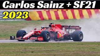 Carlos Sainz and Ferrari SF21 2021 at Fiorano Circuit  2nd Training Day  January 25 2023 [upl. by Azila742]