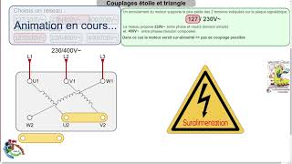 Moteur asynchrone triphasé  couplage étoile ou triangle [upl. by Hepzi]