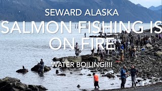 quotSeward Alaska Salmon Boiling Unbelievable Action limit in Minutes Combat Fishing to a new level [upl. by Kellyn]