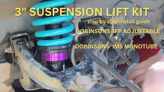 LIFTING PAJERO SUSPENSION LIFT KIT INSTALL  DOBINSONS IFP adjustable and IMS rear DIY step by step [upl. by Amliv]