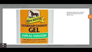 Absorbine Veterinary Liniment Gel Sore Muscle amp Joint Pain Relief 12oz [upl. by Sculley855]