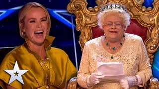 Unforgettable Audition The Judges get a Royal ROASTING from The Queen  Britains Got Talent [upl. by Alikee]