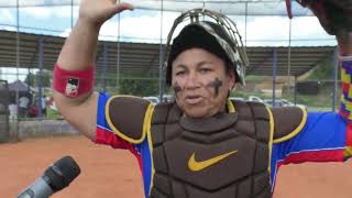 Mujer Cacher de Venezuela béisbol Celsa ron de la Vieja gloria 2024 [upl. by Devonna47]