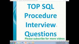 SQL Procedure Interview Questions [upl. by Annahoj]