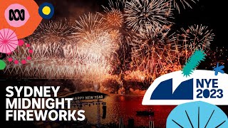 Sydney Midnight Fireworks  LIVE New Years Eve 2023 [upl. by Tneicniv536]