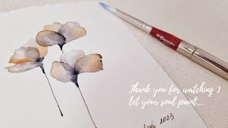 escoda brushes quick review floral watercolor painting in abstract style [upl. by Alber]