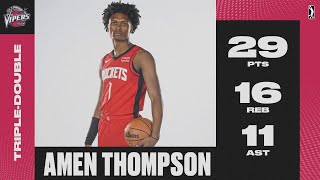 Amen Thompson Records 29 PTS 16 REB amp 11 AST TripleDouble In G League Debut [upl. by Elbert254]