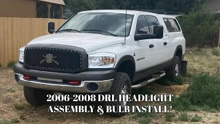 20062008 DODGE RAM 2500 HEADLIGHT ASSEMBLIES amp LED BULB INSTALL [upl. by Ardaed]