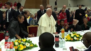 Pope Francis had lunch with about 1300 poor people at the Vatican november 17 2024 [upl. by Celie138]