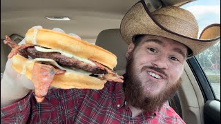 Hardee’s Candied Bacon Angus Frisco Burger Review [upl. by Dranrev52]