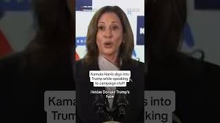 Kamala Harris digs into Trump while speaking to campaign staff [upl. by Ytsihc]