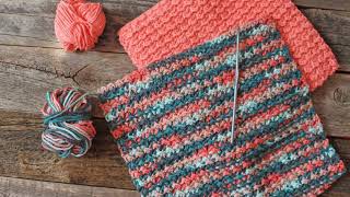 Free Washcloth Crunch Stitch Crochet Pattern [upl. by Mata431]