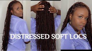 DISTRESSED KNOTLESS SOFT LOCS  EASY METHOD  DIY [upl. by Romito]