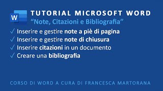 WORD  Microsoft 365  Tutorial 22 Note citazioni e bibliografia [upl. by Arianna]