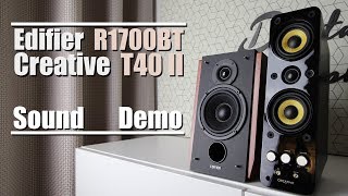 Creative T40 Series II vs Edifier R1700BT  Sound Demo w Bass Test [upl. by Aneev158]