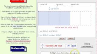 Bruchteile von Größen berechnen  Veranschaulichung auf realmathde [upl. by Salita]