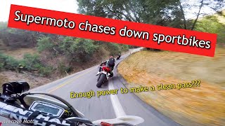 Supermoto vs Sportbikes  RAW SPEED😈🚀 [upl. by Brigida]