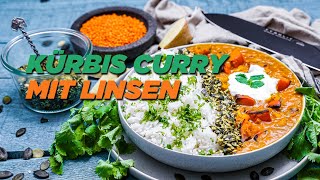 Kürbis Curry mit Linsen  vegan  Motion Cooking [upl. by Ofelia]