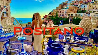 POSITANO🤞AMAZING WALKING TOUR OF RESTAURANTS SHOPS AND THE WATERFRONT [upl. by Akinad]