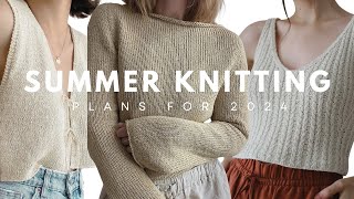 summer knitting plans  linen tees amp fingering weight camisoles knitting for olive yarn [upl. by Furlong]