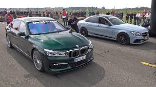 Alpina BMW B7 BiTurbo vs C63S AMG vs Audi RS6 Avant [upl. by Viridi]