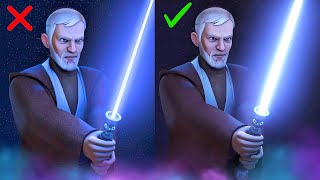 ObiWan vs Maul with THICK Lightsabers  REMASTERED [upl. by Akin]