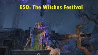 ESO Witches Festial Holiday Event 100 EXP Motifs Recipes And More [upl. by Dallon]