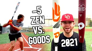 2021 THE GOODS vs CF ZEN USSSA 5 Showdown  Alloy vs Composite USSSA Baseball Bat Reviews [upl. by Arley]