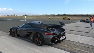 Koenigsegg Jesko Vs Bugatti Chiron SS Vs Regera DRAG RACE Which Car is faster [upl. by Llerrom]