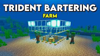 Trident Bartering Farm In Minecraft Bedrock 121 [upl. by Celestyna847]