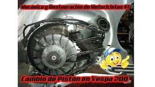 Cambio pistón Vespa PX 200  Mecánica de la Vespa 1 [upl. by Aisyram]