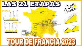 RECORRIDO ➤ TOUR DE FRANCIA 2023 🇫🇷 Perfiles Etapas y Altimetría [upl. by Marella]