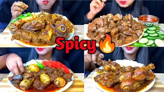 EXTREME SPICY FOOD CHALLENGEEating Mutton CurryChicken Biryani amp Kaleji Curry ASMR Mukbang Feast [upl. by Bibah856]