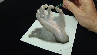 How To Draw A Incredible 3d Hand Illusion [upl. by Erlinna]