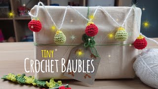 QUICK EASY Crochet Baubles Great BEGINNER project🎄 [upl. by Ariana]