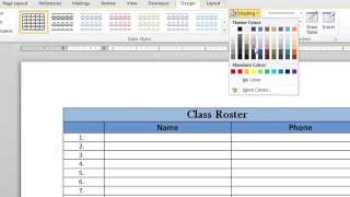 How to Put Color in a Table in Microsoft Word  Microsoft Word Doc Tips [upl. by Eldrid]