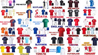 Euro 2024 All Kits Collections  24 Teams PreMatch Training Goalkeeper Kits amp Fanswear collection [upl. by Ttesil241]