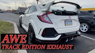 Type r fk8 AWE track edition exhaust sound and Drive by [upl. by Noorah988]