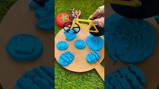 Kinetic sand with little fingers42💚💙💛❤️foryou relaxing satisfying [upl. by Senaj]