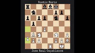 Jose Raul Capablanca vs Kostic Boris  Habana Cuba  1919 [upl. by Vowel]