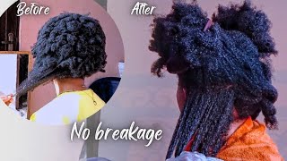 How toDetangle matted type 4 hair with aloe vera gelNo hair lossno breakage washday explore 4c [upl. by Ahaelam]