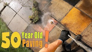 Pressure Washing a Fifty Year Old Driveway and Patio  Deep Cleaning [upl. by Goddard]