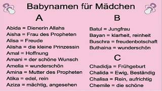 Islamische Babynamen für Mädchen AZ  MuslimTV18 [upl. by Cherrita]